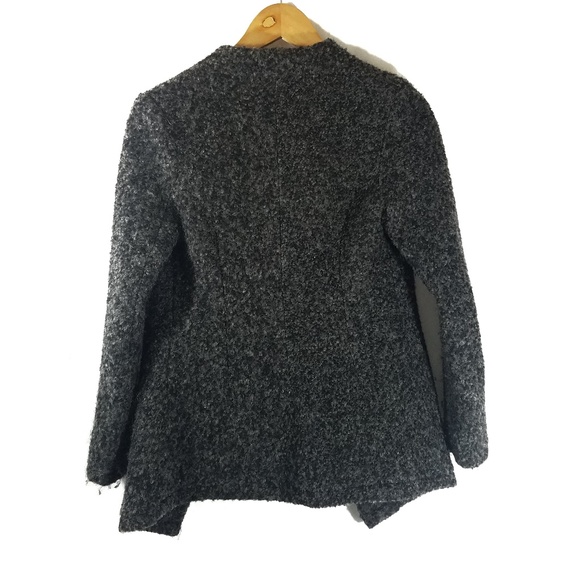 Gray Marled Drape Front Jacket - Picture 2 of 3